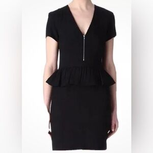 Sandro black ruffle dress